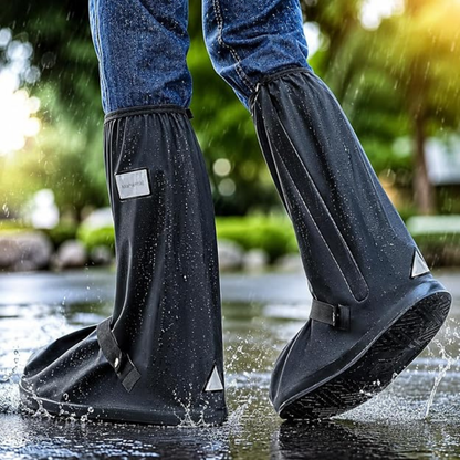 Bottes Couvre-Chaussures Imperméables — Protection Pluie Haute 40 cm, Antidérapantes, pour Moto et Marche