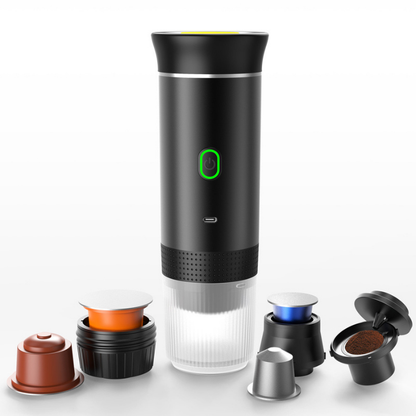 Machine à café expresso portable électrique, compatible avec capsules et café en poudre