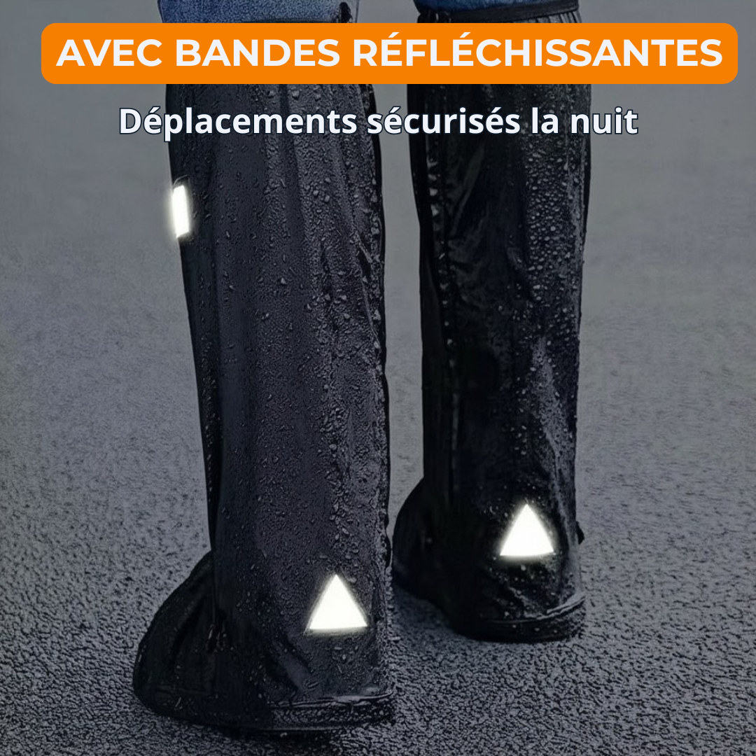 Bottes Couvre-Chaussures Imperméables — Protection Pluie Haute 40 cm, Antidérapantes, pour Moto et Marche