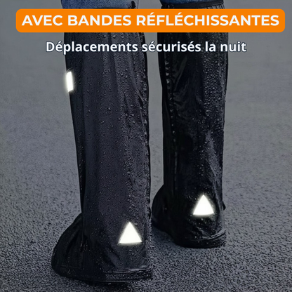 Bottes Couvre-Chaussures Imperméables — Protection Pluie Haute 40 cm, Antidérapantes, pour Moto et Marche