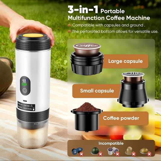 Machine à café expresso digitale, compatible avec capsules et café en poudre